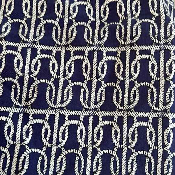 J CREW Womens Navy Rope Print Cotton Blend Flat Front Cafe Capri Pants. Size 00. - Picture 5 of 6